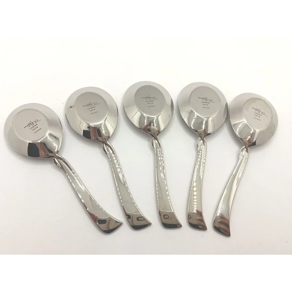 Lenox Simply Fine Twist Mini / Sample Spoon 5 Piece Set 18/10 Stainless Rare